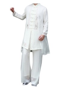 Custom made cotton linen long shirt men's Han suit Tang suit meditation suit Chinese style linen men's suit ancient costume ancient fairy airway robe Kung Fu SHIRT CREW drama suit hand-painted Tang suit SKF004 detail view-1